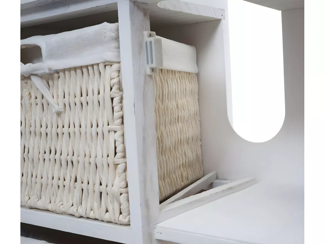 Meuble sous-lavabo MCW-H20, shabby blanc