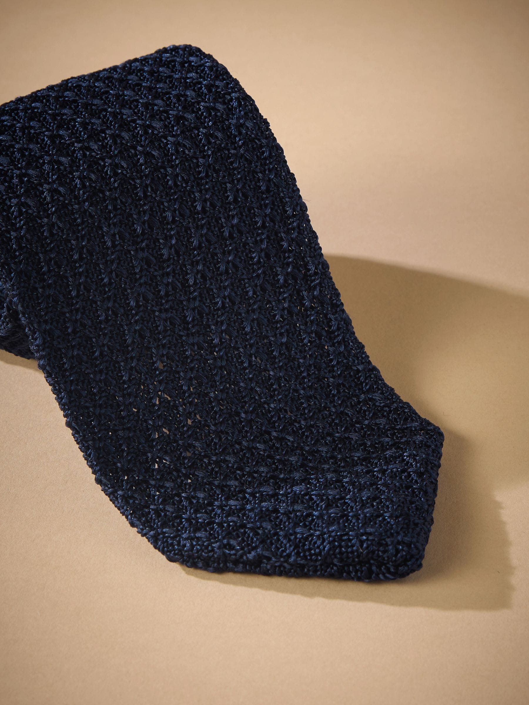 Marineblauw - Signature das met textuur van Italiaanse zijde