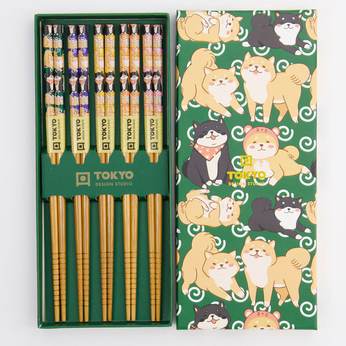 Tokyo Design Studio Set shiba spisepinner, 5-pakning