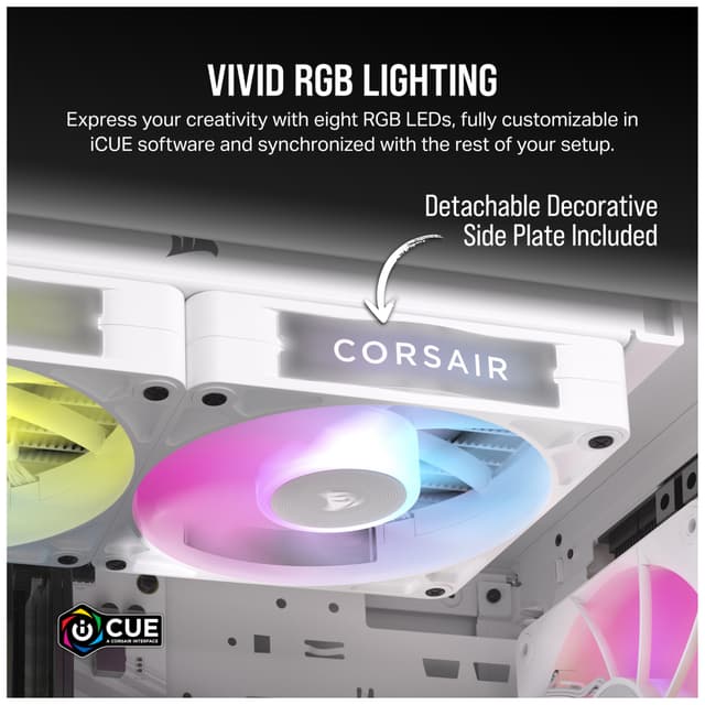 Corsair iCUE LINK RX120 RGB 120mm PWM udvidelsesblæser (hvid)