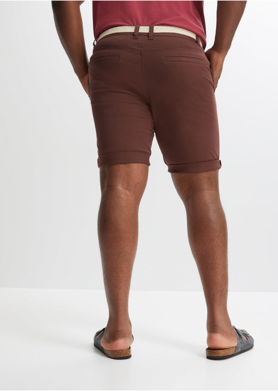 Bermuda chino extensible avec ceinture, Regular Fit
