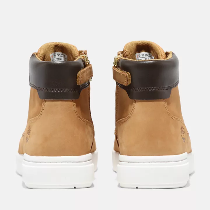 Bota infantil Seneca Bay de 15 cm com zíper lateral, na cor amarela.