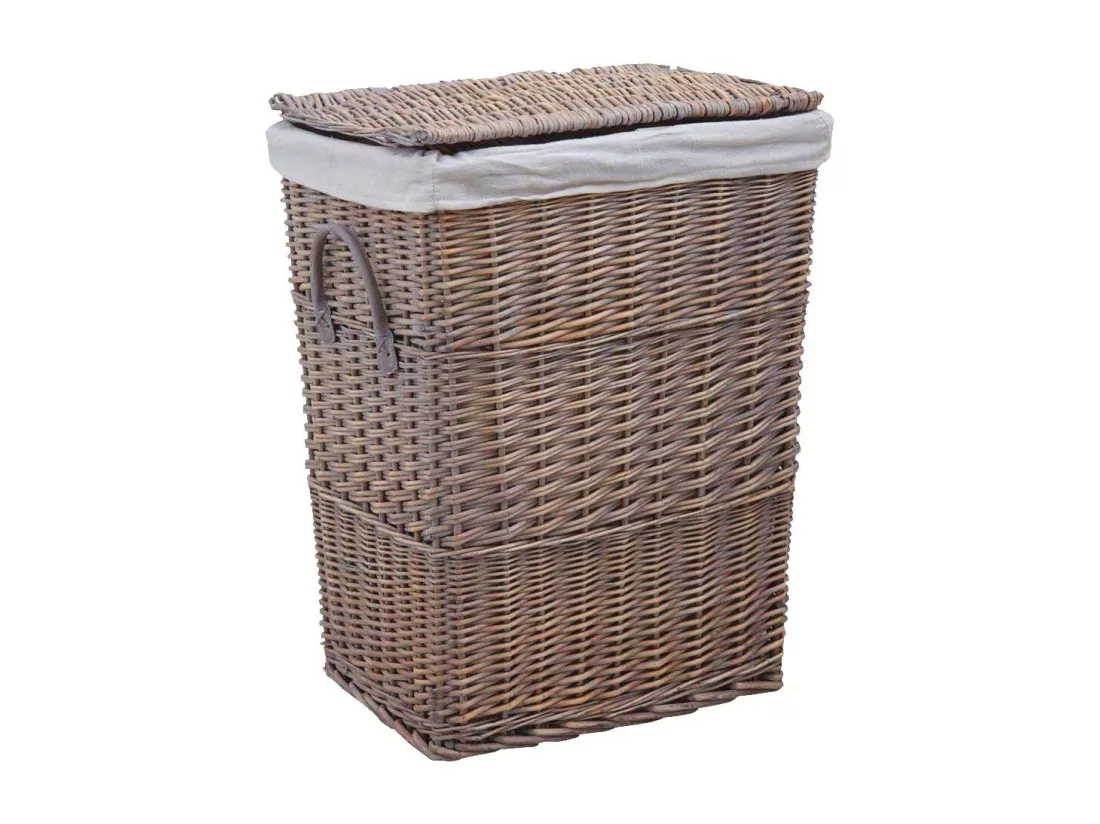Panier à linge en osier doublé