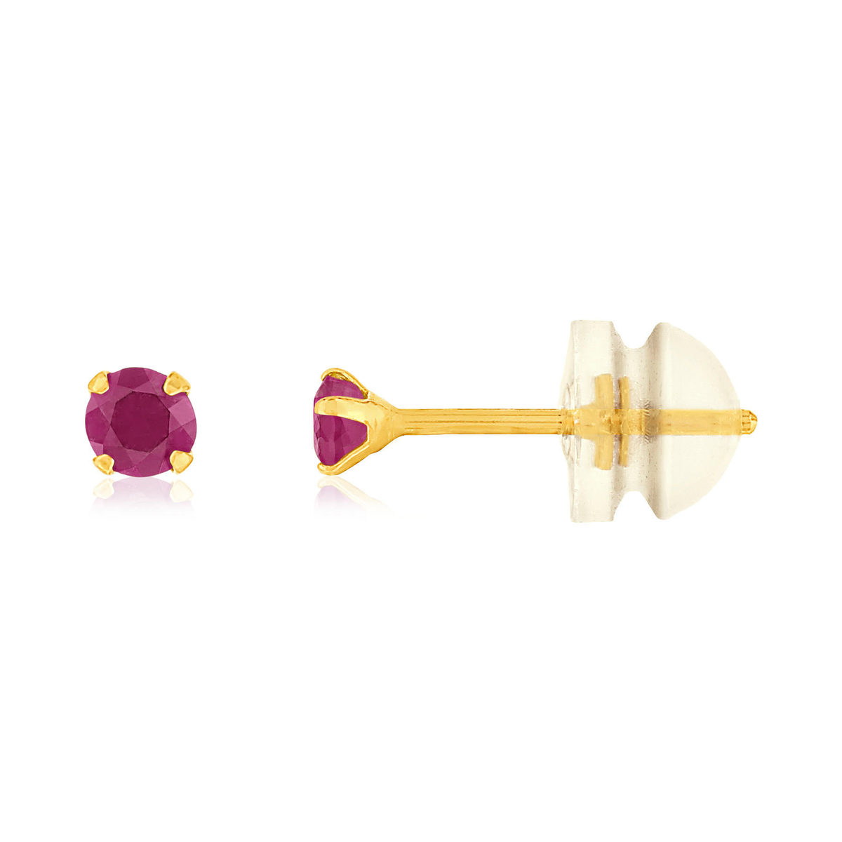 Boucles d'oreilles or jaune 375 rubis