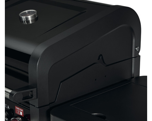Enders Cubiq Pro 3 R Turbo 3-pits gasbarbecue, zwart, inclusief dekselthermometer, vetopvangbak, grillrooster, krachtige verwarmingszone, uitklapbare zijtafel, warmhoudrek.