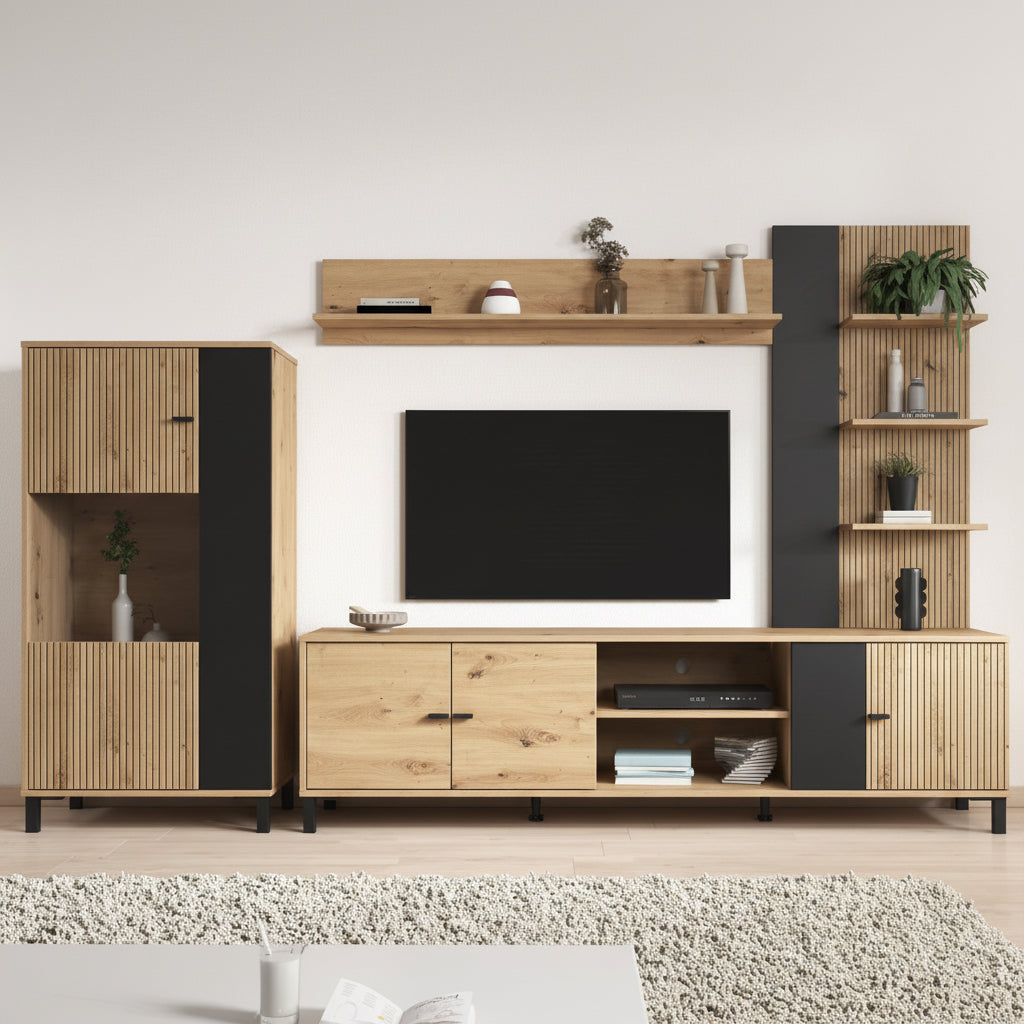 Austin - Wandmeubel - Eiken - 188x40x52 cm