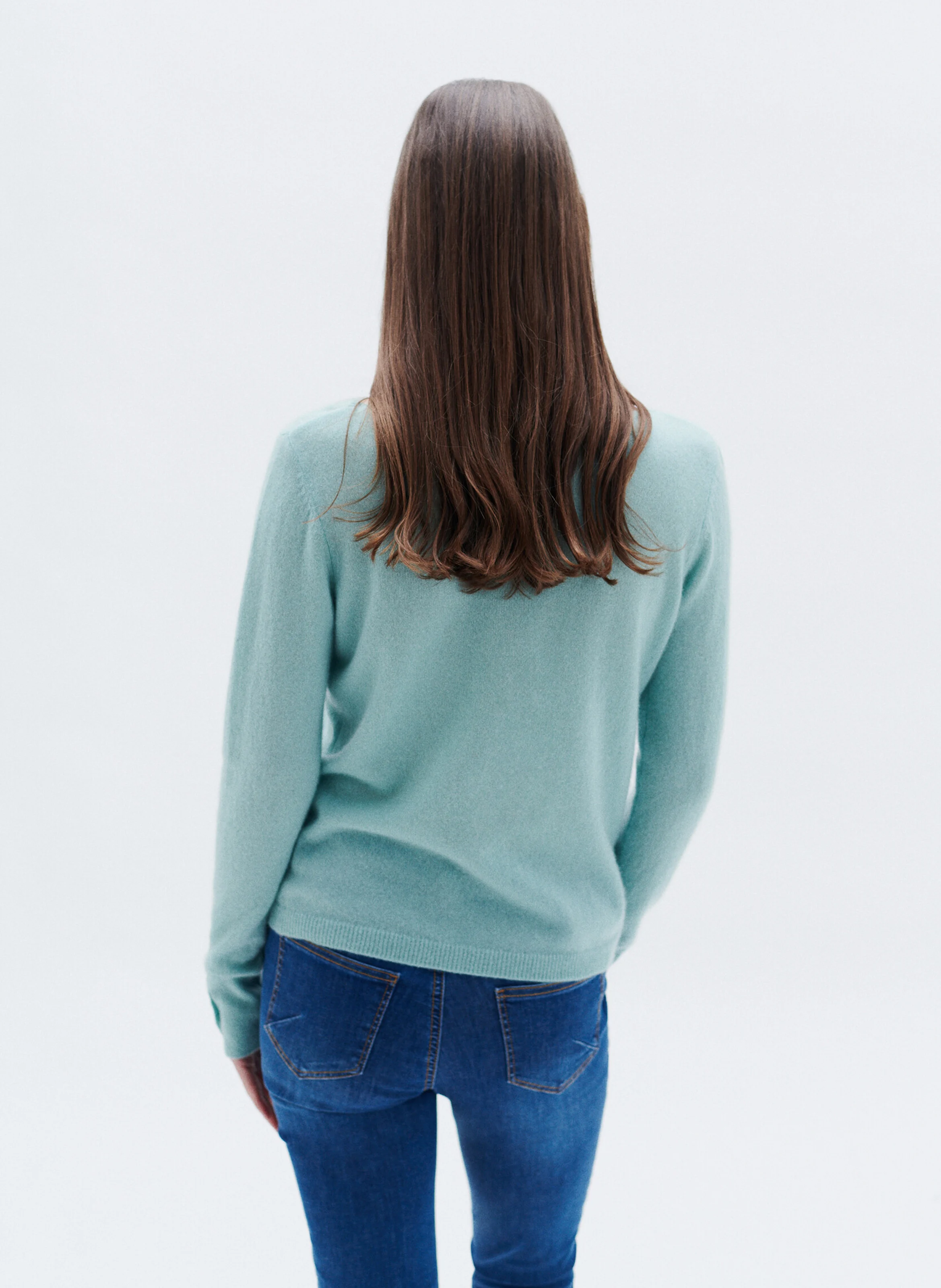 MZOAN - Pull droit col bateau en cachemire | Vert