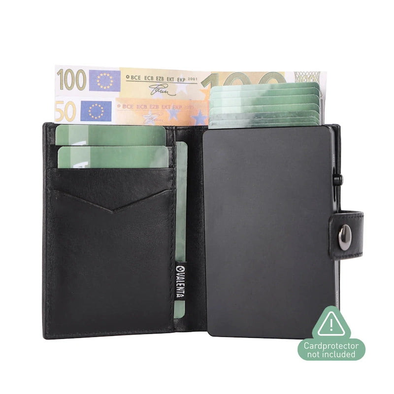 Valenta Card Wallet Leather MagSafe Luxe Black