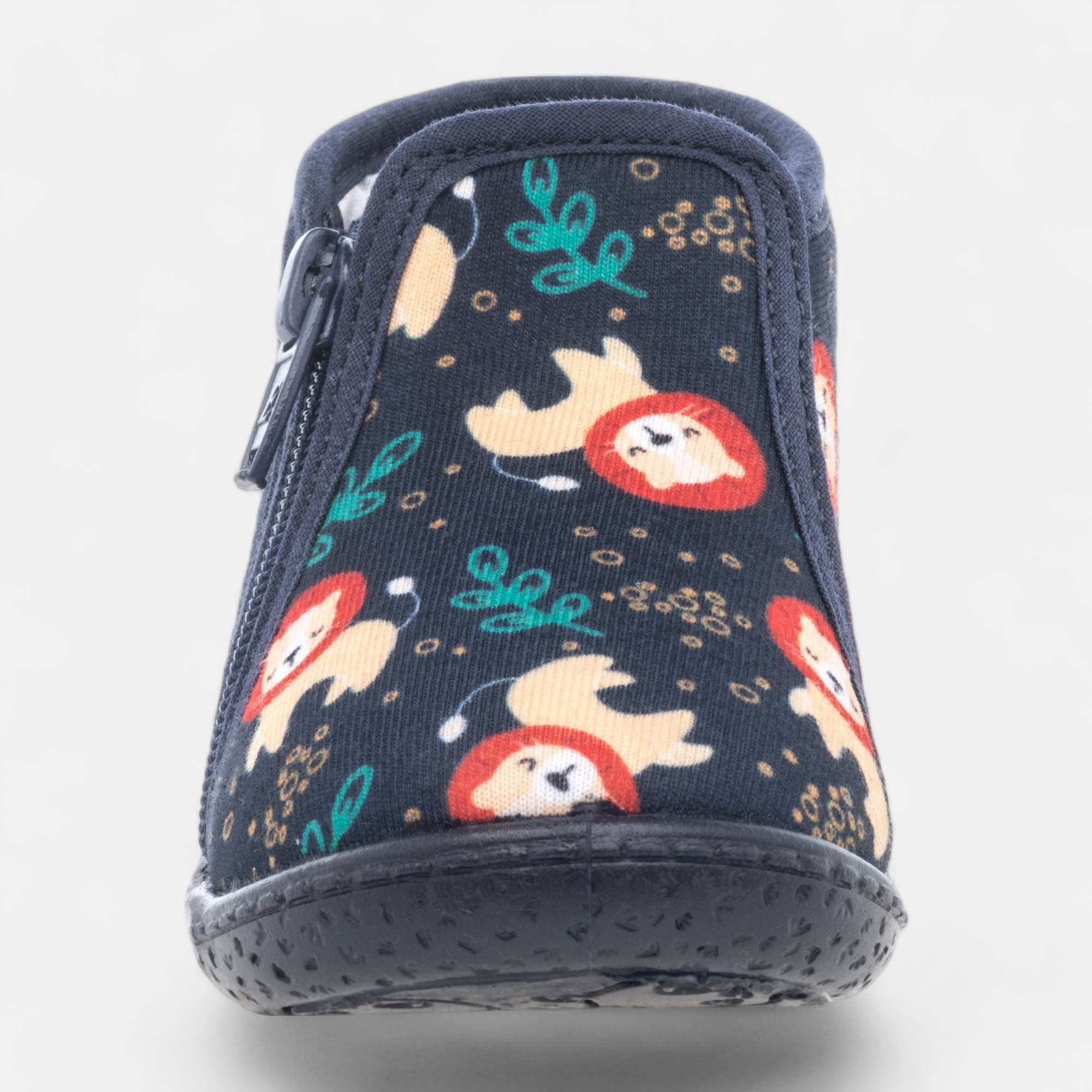 Pantoufles botillons zippés Bébé garçon bleu marine