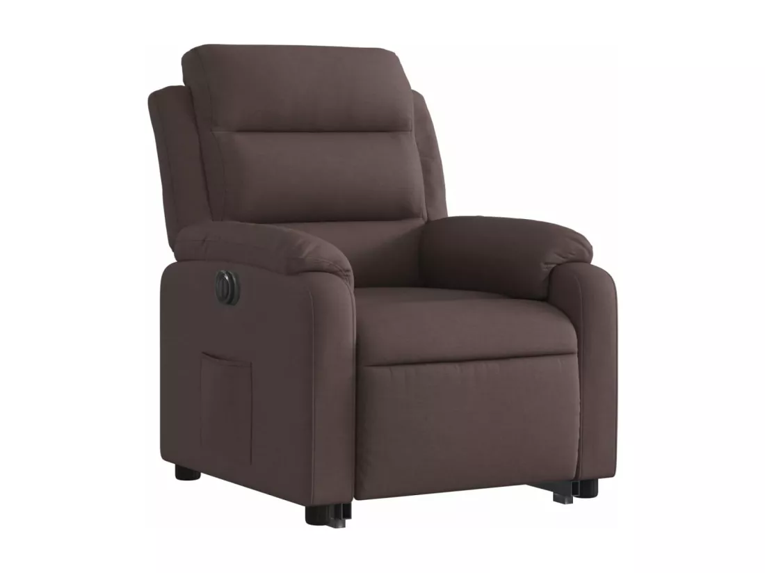 Fauteuil inclinable électrique marron foncé tissu