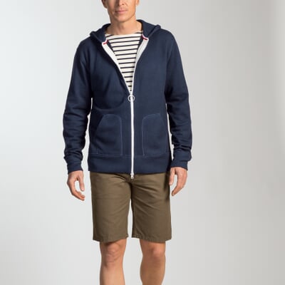 Frottee-Kapuzenjacke Herren, Blau