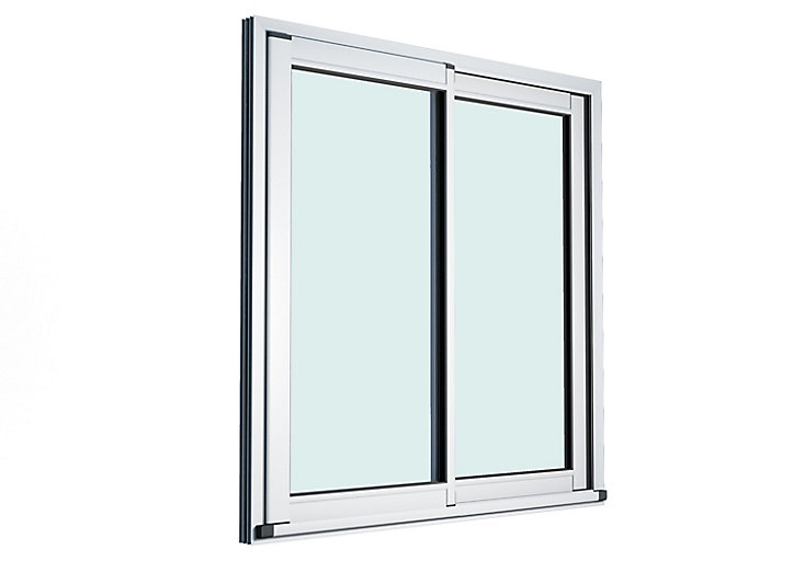 Baie vitrée coulissante alu GoodHome blanc - l.210 x h.215 cm - Uw 1,7
