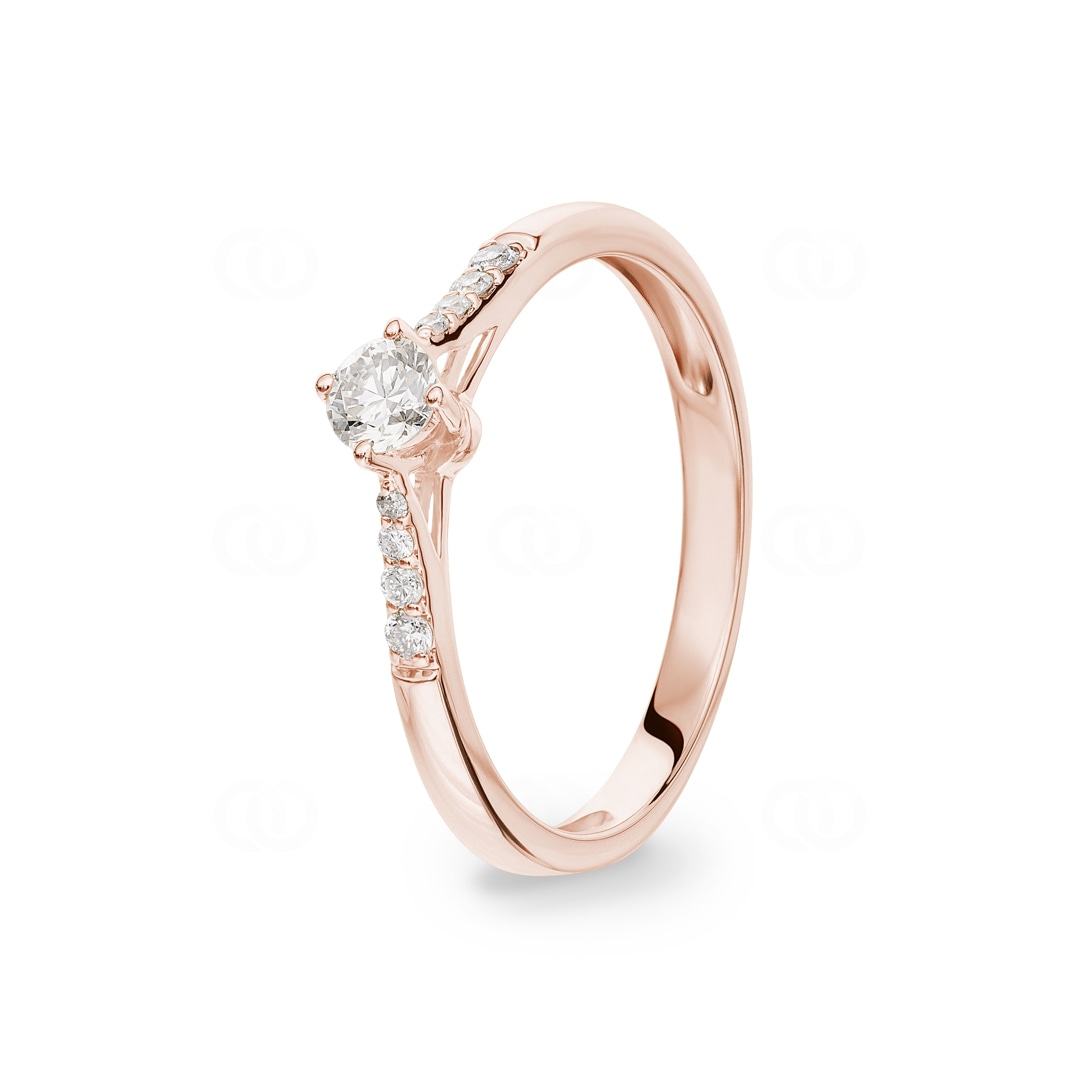 0.25 Karat Diamantring 750/18 K Roségold