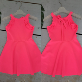 Bow back dress - Neon pink  (Verzenddatum 2 maart)