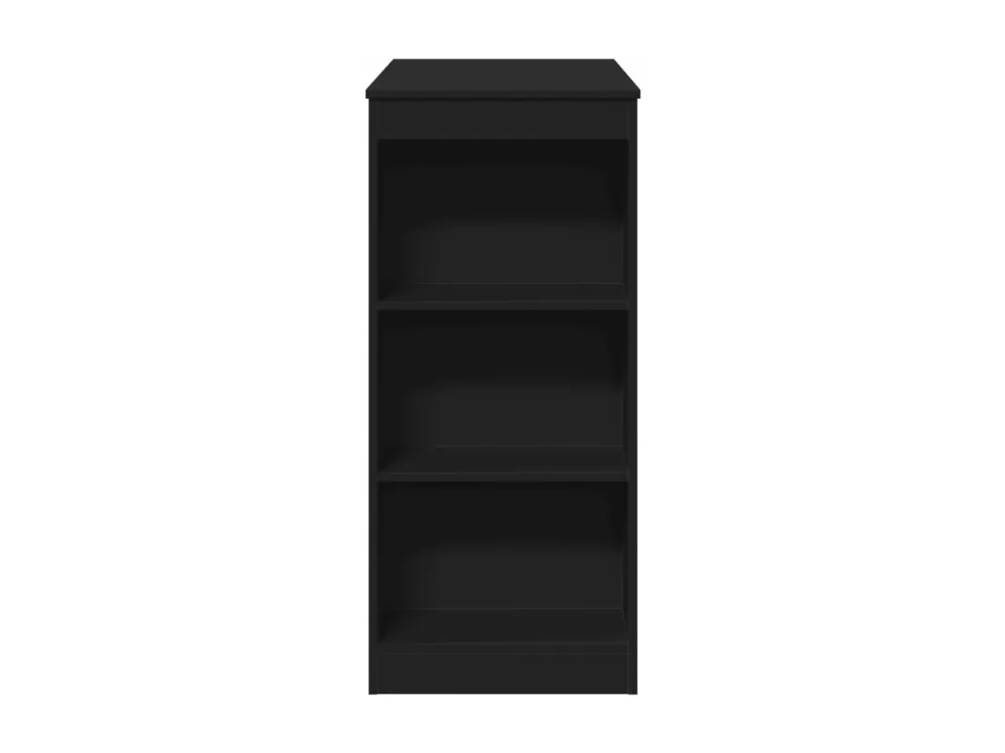 Table de bar avec étagères noir bois d'ingénierie