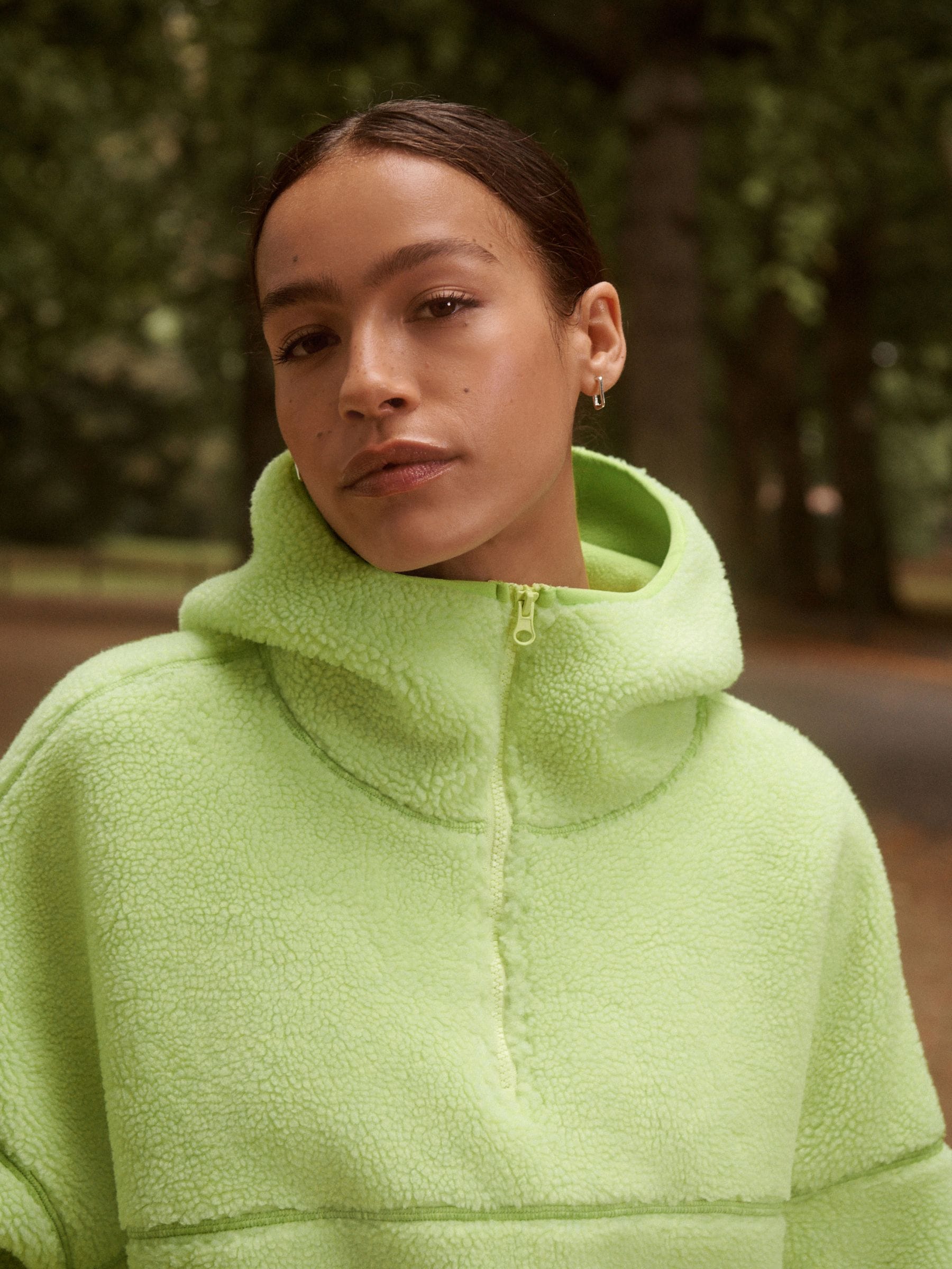 Limoengroen - Active Borg Hooded Jacket