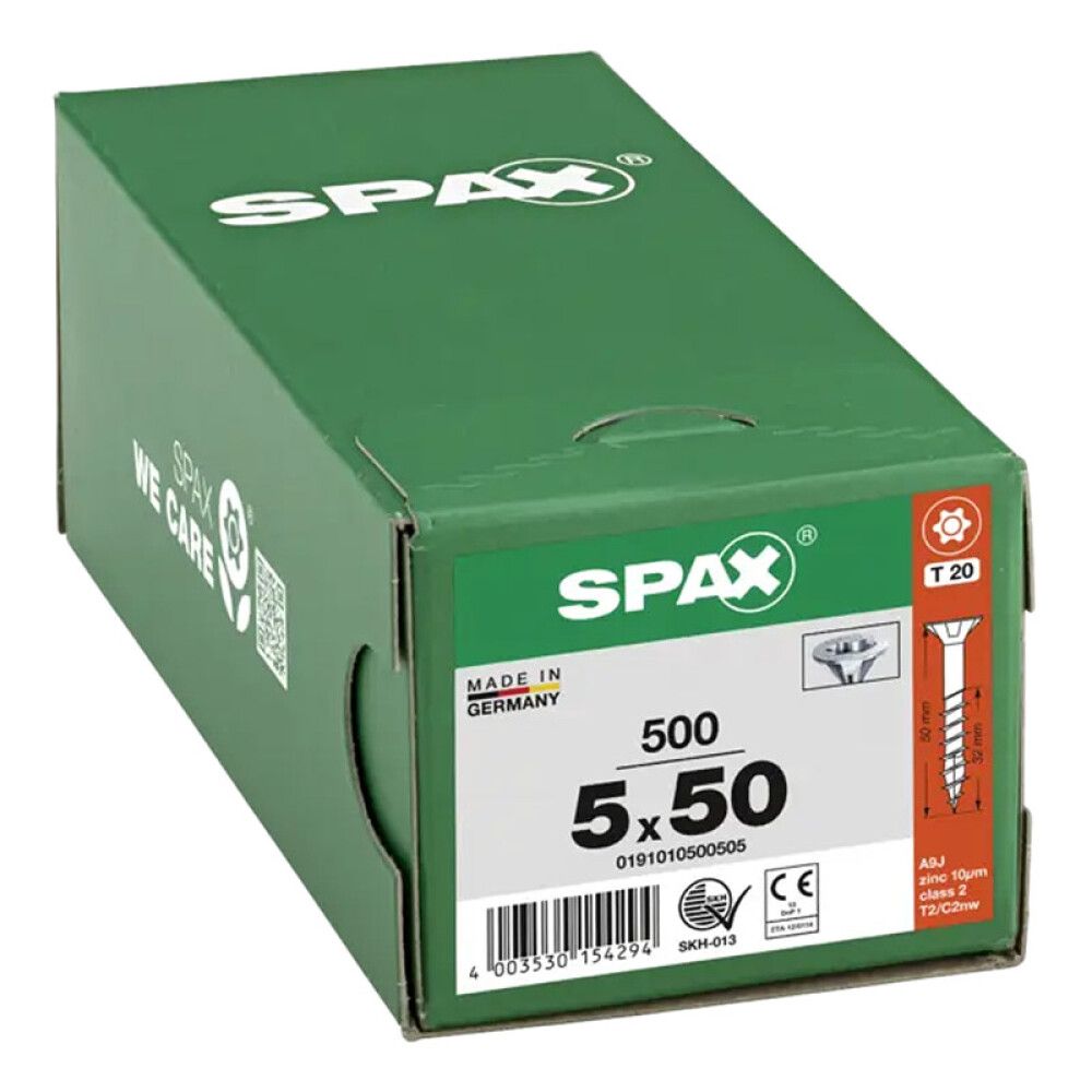 SKRUE SPAX SENKHODE TORX 5X50MM 500 STK