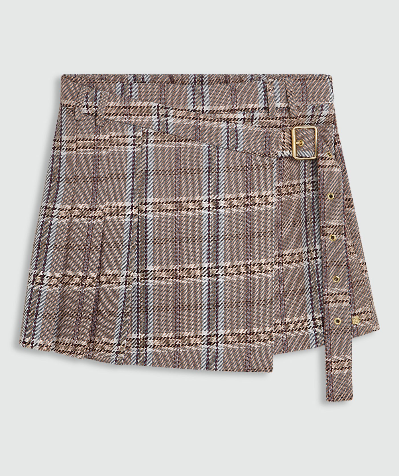 JV-SETH mid waisted skort - cognac check