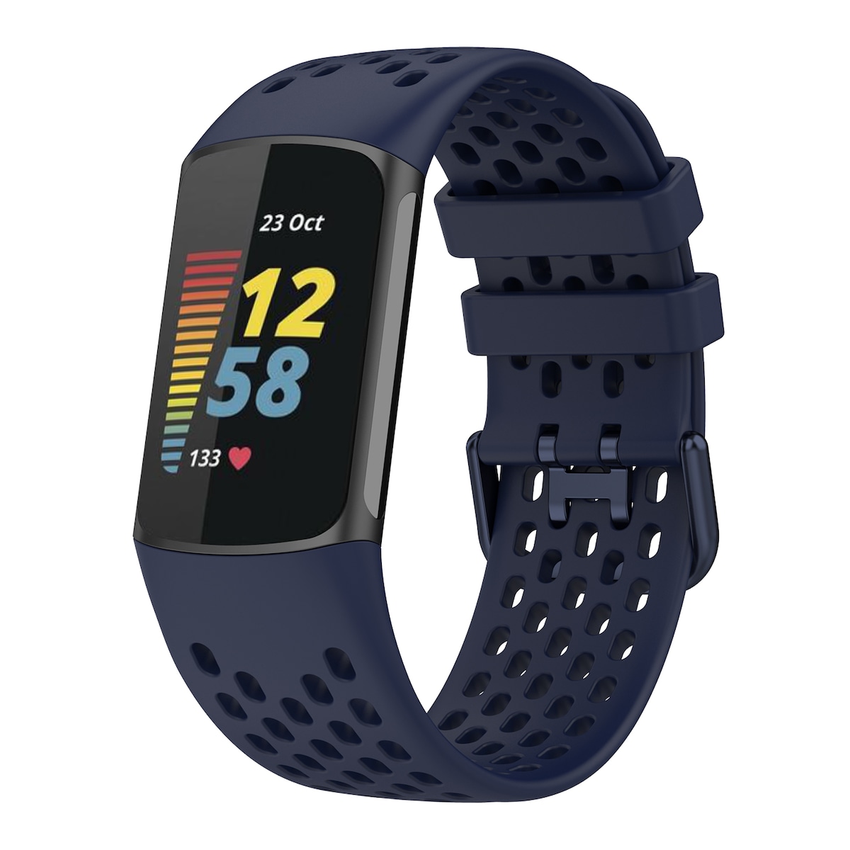 Silikonklokkerem for Fitbit Charge 6/5 Mørke blå