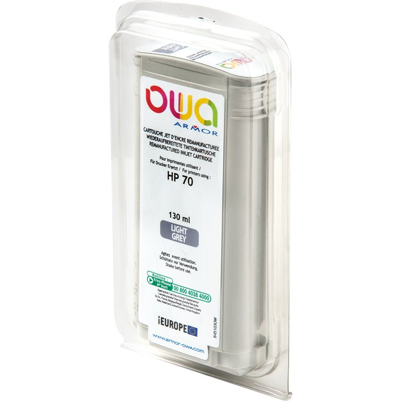 Cartouche d'encre traceur remanufacturée OWA - standard - Gris Clair - pour HP 70