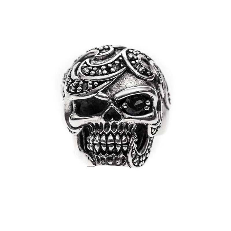 Bague Homme Tête De Mort Mahori Argent