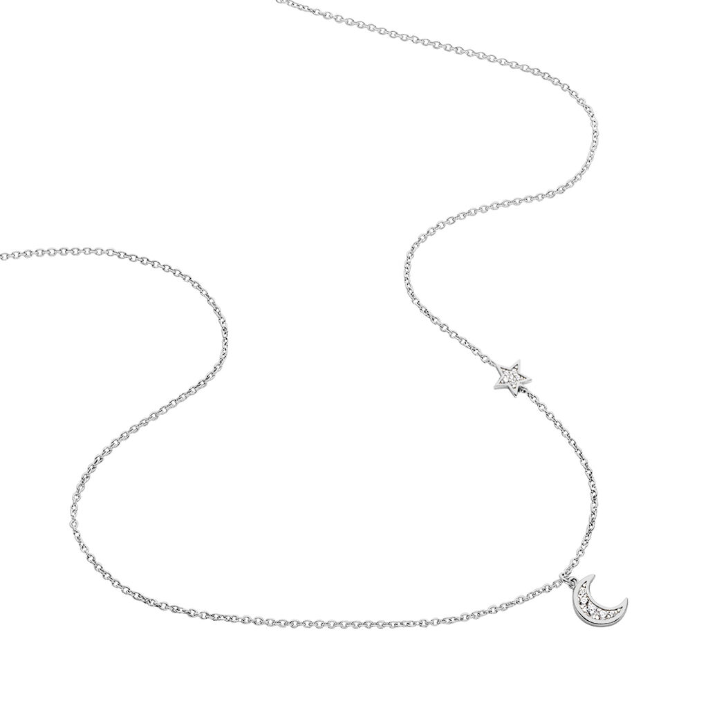 Collier Theoline Argent Blanc Oxyde De Zirconium