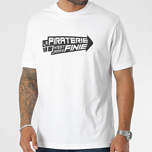 Tee Shirt Oversize Large Flèche Blanc Noir