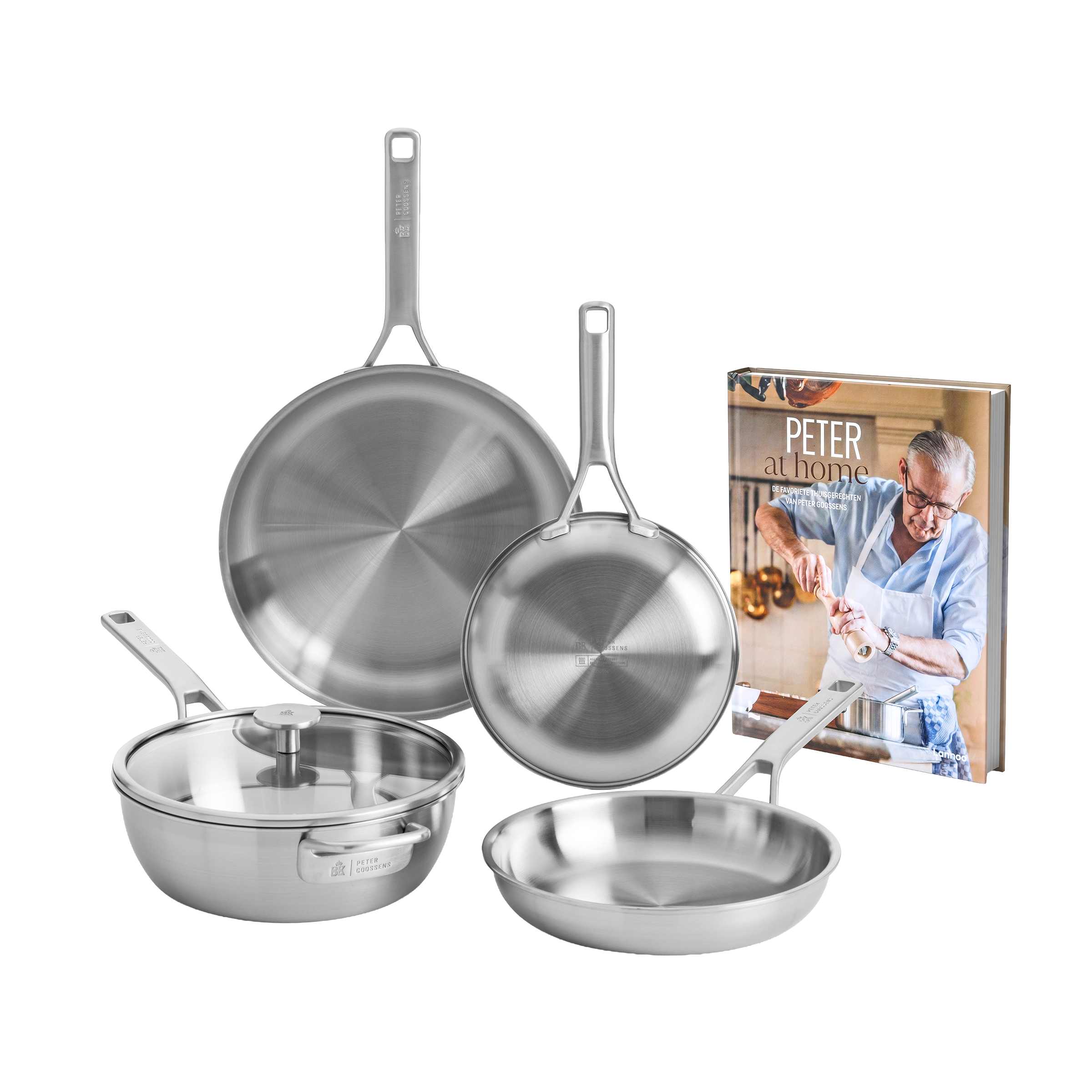 Maestro RVS koekenpanset (20cm   24cm   28cm)   Sauteuse met Gratis ko