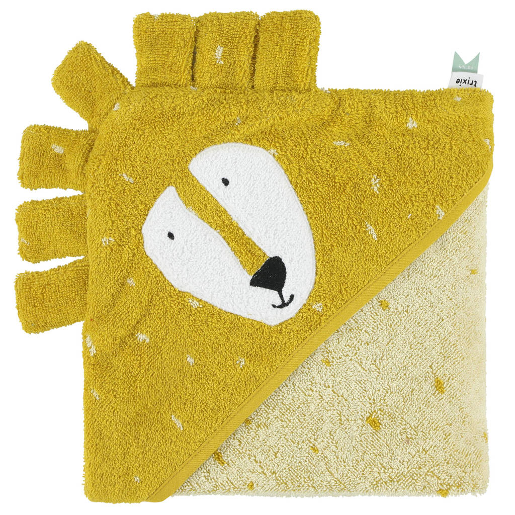 badcape Mr. Lion 75x75cm geel