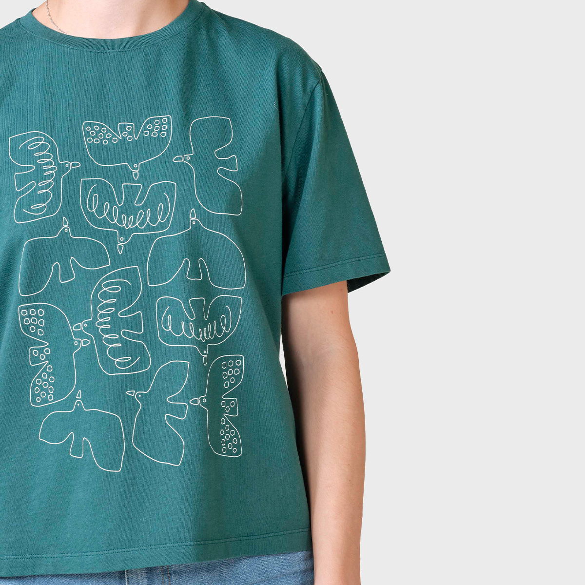 Klitmøller Collective Berit T-shirt, dame (Mossgreen/Cream)