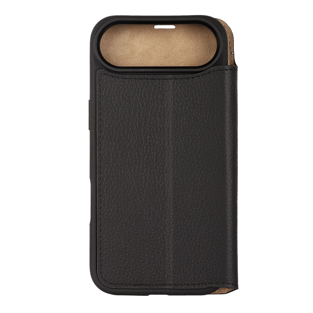 iPhone Air Echtleder Book Case Tasche Flip Cover Hand Made (MARCXIP17AIR-M01) - Schwarz