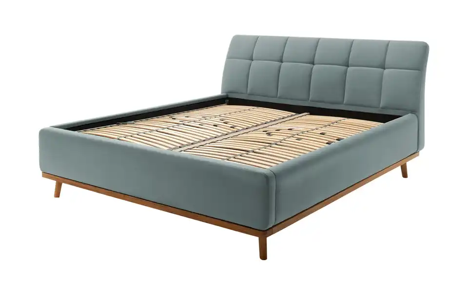 Polsterbettgestell Blau 160 cm