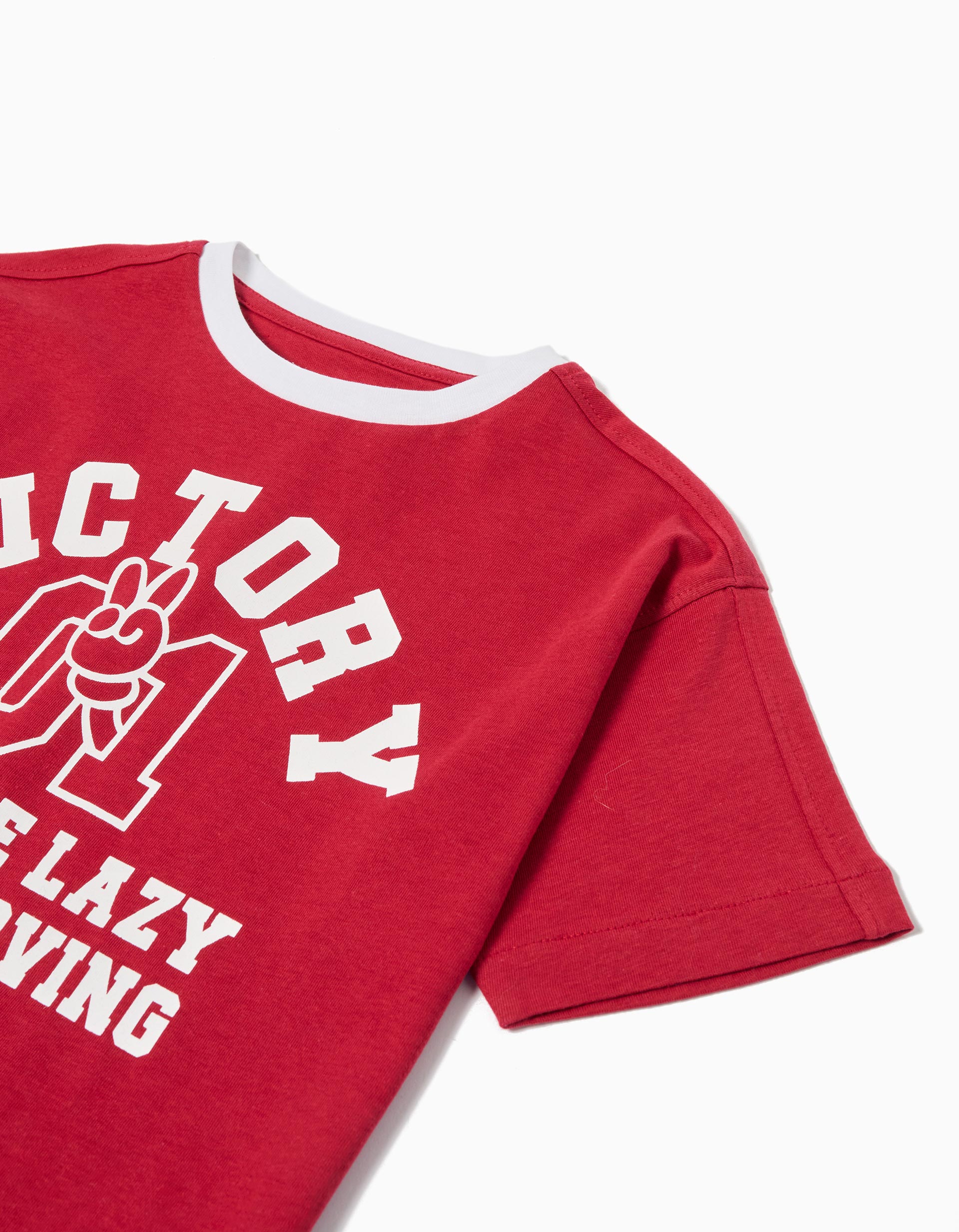 T-shirt Print, Menino, Vermelho Escuro