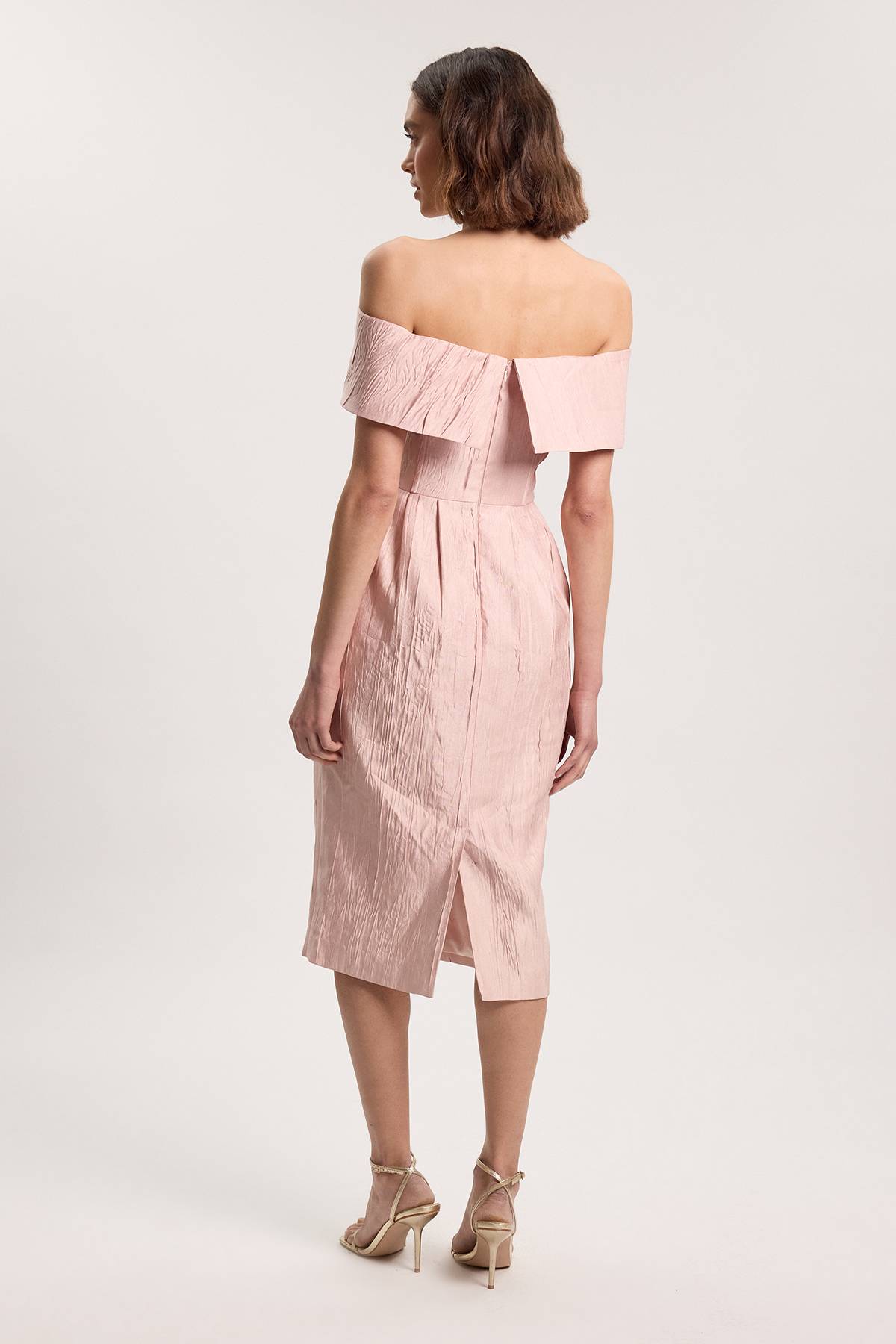 KarenMillen Robe Midi Bandeau Ajustée En Twill Texturé Petite