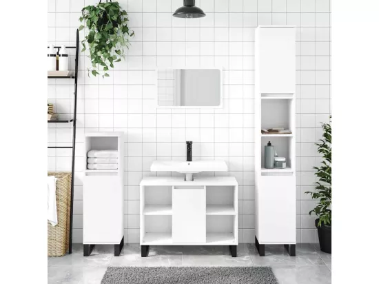 Armoire de salle de bain blanc 80x33x60 cm bois d'ingénierie
