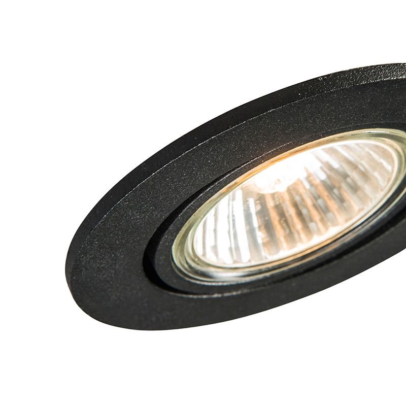 Smart inbouwspot zwart kantelbaar incl. Wifi GU10 - Cisco