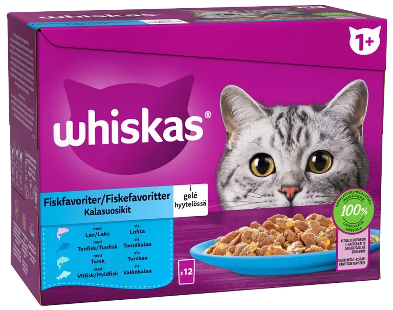 Whiskas Whiskas Fiskefavoritter i gelè 12 pk
