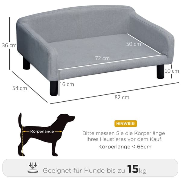 Hundesofa Stilig Kjæledyrsofa Med Trekk Og Treben, 82X54X36Cm