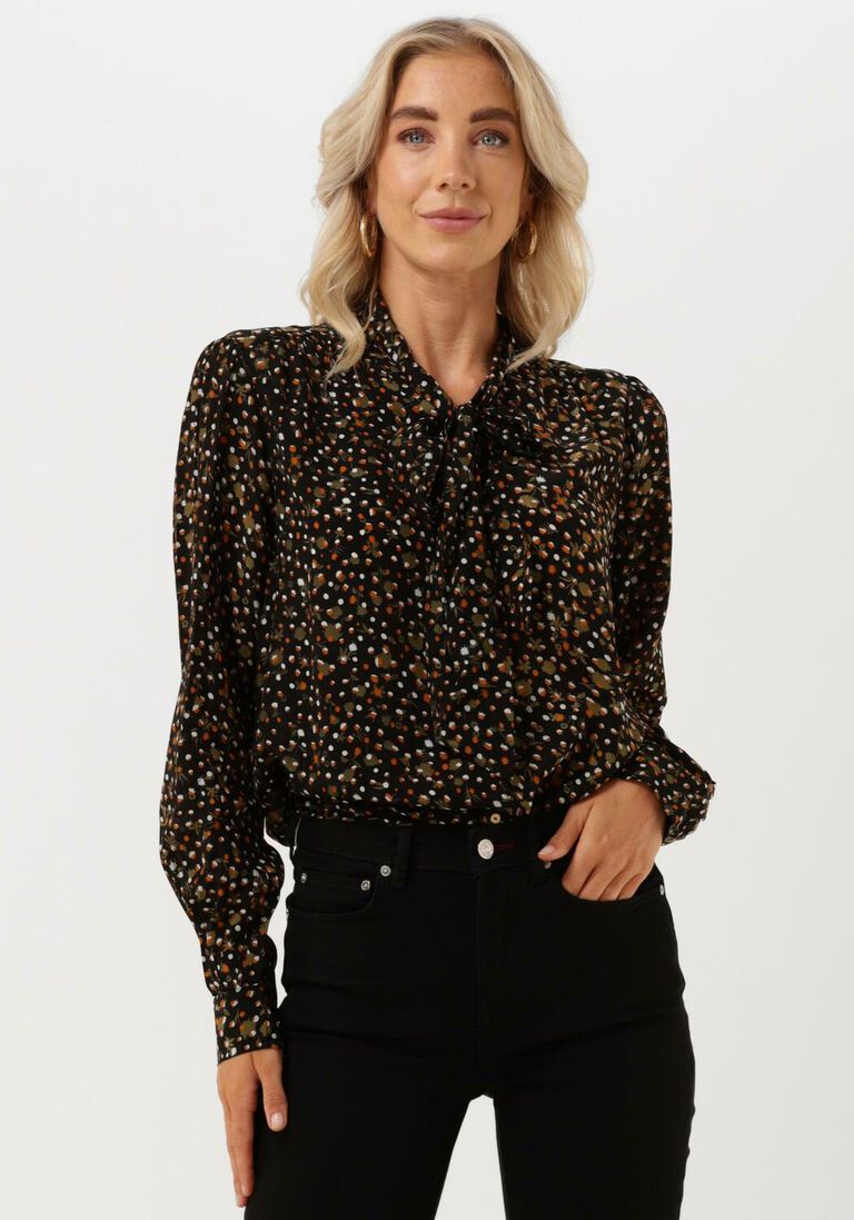 SCOTCH & SODA groene scotch & soda blouse drapey seasonal shirt with ties at neck