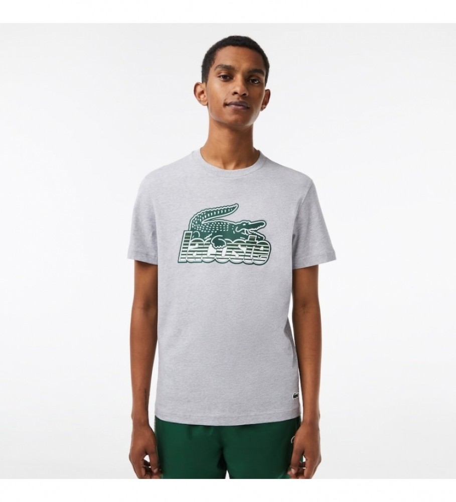 Camiseta Lacoste Cinza Estampada