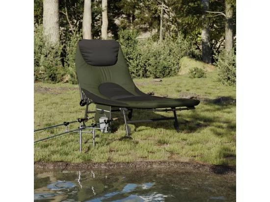 Lit de pêche avec pieds à boue réglables pliable vert