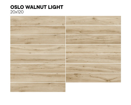 MIRAVA porseleinen wand- en vloertegel OSLO notenhout licht 19,7 x 120 x 0,9 cm UGL