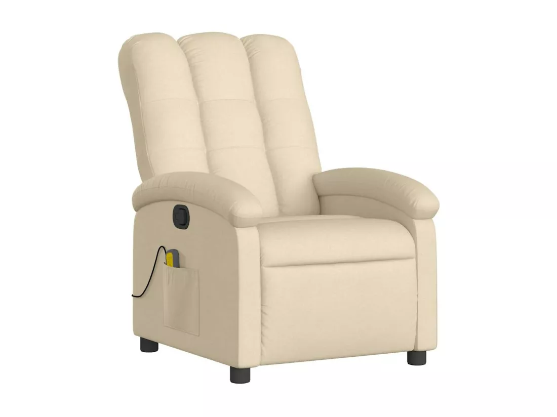 Fauteuil massant inclinable Crème Tissu