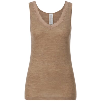 Damen-Unterhemd Wolle-Seide, Camel