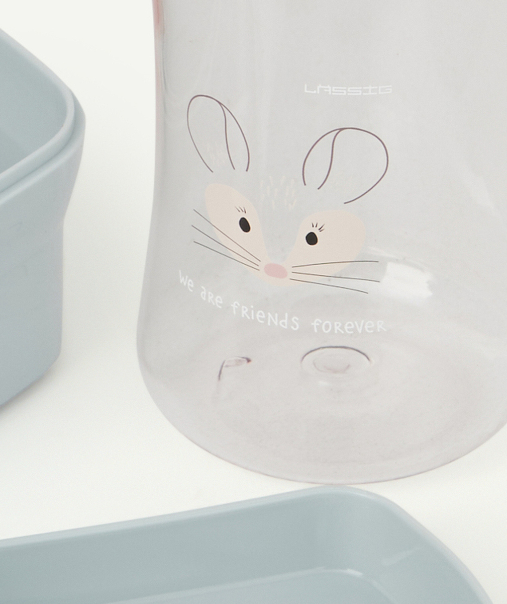 LASSIGSET BOÎTE À GOÛTER ET GOURDE SOURIS ROSE
