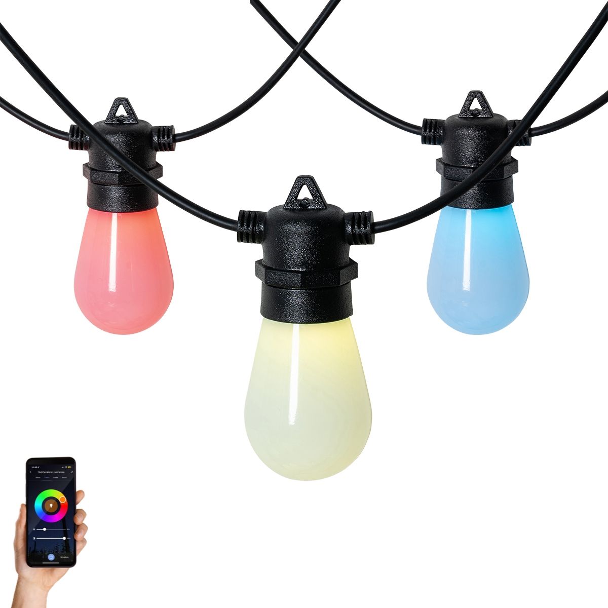 Smart lichtsnoer LED 15 meter 15-lichts opaal RGBW IP44 - Chill