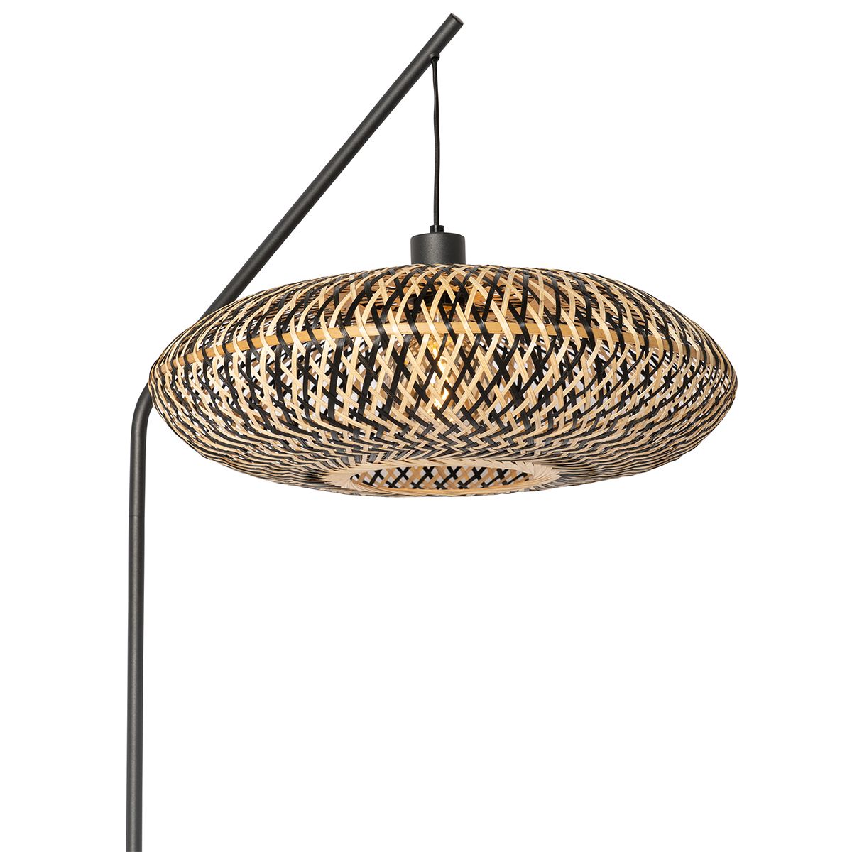 Oosterse vloerlamp zwart bamboe - Ostrava