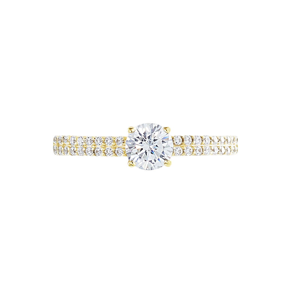 Bague Solitaire Dayna Or Jaune Oxyde De Zirconium