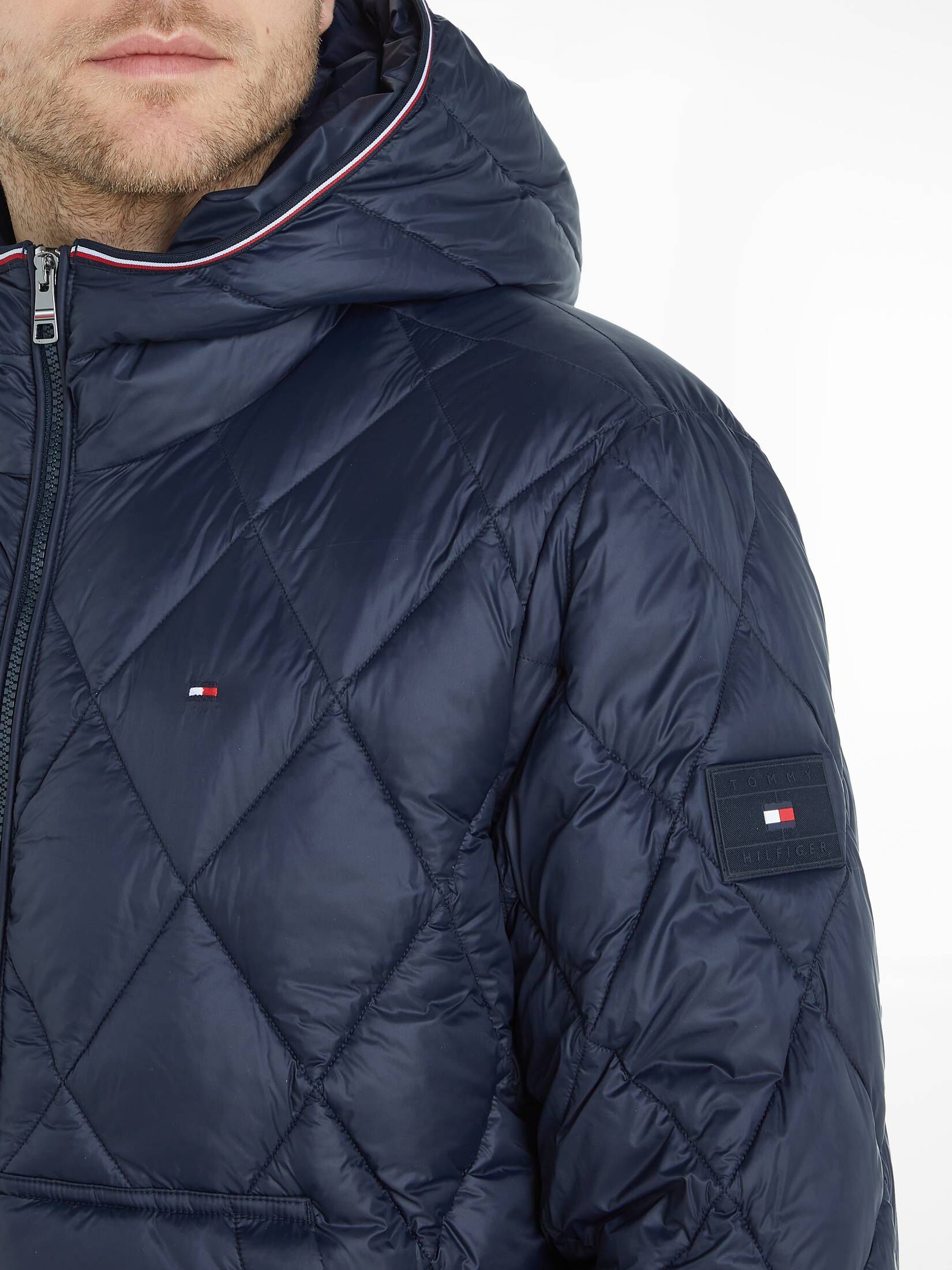 Tommy Hilfiger| Herren Kapuzenjacke MIX QUILT RECYCLED HOODED JACKET