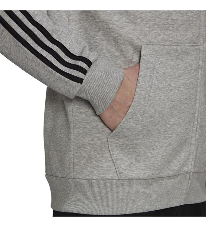 adidas Men Essentials Fleece 3-Stripes Full-Zip Hoodie